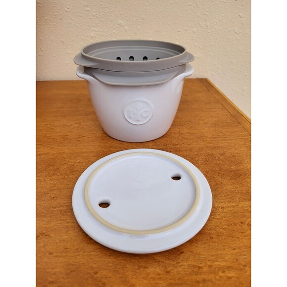 Pampered Chef Breakfast Microwave Sandwich Breakfast Maker #2634  Ceramic White - Picture 4 of 8